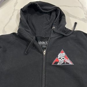 Metal Mulisha men’s zip up hoodie, size large